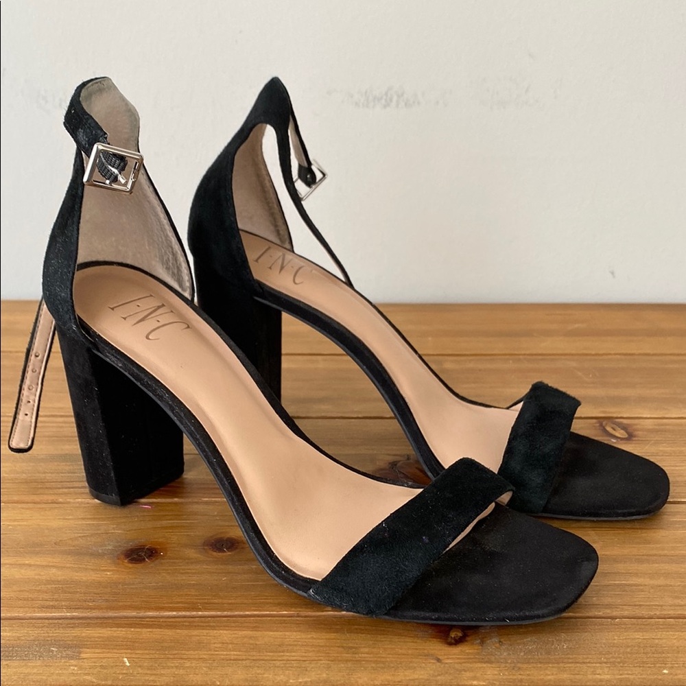 INC International Concepts Women's Black Suede Heels